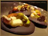 Recette Gourmandises ultra faciles ! mendiants de fruits secs au miel et orangettes chocolatées