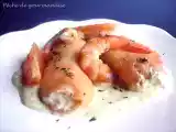 Recette Rouleaux de saumon fumé aux crevettes et pamplemousse, sauce curry