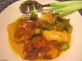 Recette Tagine d'agneau aux coings et aux gombos pour lavande de ligne et papilles