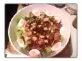 Recette Une belle salade lyonnaise et un truc pour faire facilement de bons croutons bien dorés.