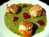 Recette Coquilles saint jacques sur crème de laitue froide