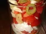 Recette Verrine provençale aux tomates, aux deux fromages et aux olives