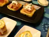 Recette Les triplettes du réveillon. pain perdu au saumon, roulés de chèvre ciboulette