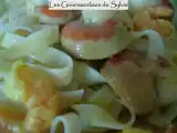 Recette Tagliatelles aux crevettes et aux noix de st-jacques sauce safran