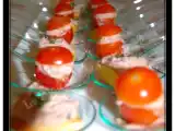 Recette Tomates cerises farcies aux rillettes de thon... and co sur cuilleres aperitives