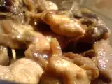 Recette Poëlée de champignons au chèvre et au poulet...