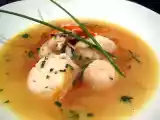 Recette Nage de st jacques au caramel de citron confit, poivre vert et beurre salé