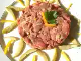 Recette Tartare de paleron basse température à l'écorce d'orange & olives vertes