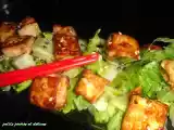 Recette Salade tiède de laitue chinoise et tofu