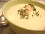 Recette Potage de chou-fleur, coulis de poire et nuage à la ciboulette