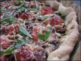 Recette Tarte au pesto de roquette-champignons, tomates & parme