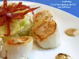 Recette Coquilles saint jacques et leur gâteau poireaux-pommes de terre à la cardamome