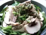Recette Salade de mâche, champignons crus & poulet
