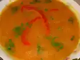 Recette Soupe de potiron à l'émincé de poivron rouge