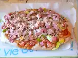 Recette Pizza moelleuse poireaux-jambon-champignons