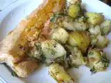Recette Filet de truite rose aux pommes et ananas