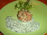 Recette Tartare aux 2 saumons pétoncle daurade sur coulis d'herbes