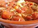 Recette Tajine de poulet aux tomates.
