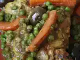 Recette Tajine de lapin aux petits pois et carottes
