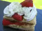 Recette Mille-feuilles aux fraises creme patissiere au chocolat blanc