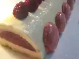 Recette Bûche chocolat blanc framboises