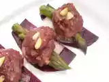 Recette Steak tartare coréen et carpaccio de betterave rouge présenté en sushi