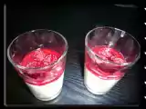 Recette Panna cotta coco, chocolat blanc et coulis de framboises