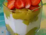 Recette Verrine rhubarbe, fraises et fromage blanc