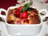 Recette Clafoutis aux cerises, kirsch-raisins et beurre sale
