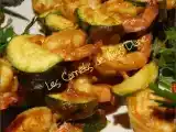 Recette Crevettes et courgettes en brochettes...