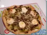 Recette Pizza poireaux-moules-chèvre et miel