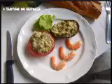 Recette Tomate farcie à la crème d'avocat et ses crevettes