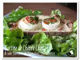 Recette Tartine de chèvre chaud et son tartare de tomates - echalotes
