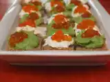 Recette Canapés d'oeufs de saumon à l'avocat & au fromage frais