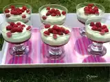 Recette Verrines de mousse au mascarpone à la pistache et framboises