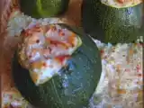 Recette Courgettes rondes farcies au riz et jambon