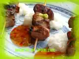 Recette Petites brochettes de bombay-saigon-tokyo et leur riz gluant