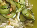 Recette Penne aux courgettes grillées, ricotta, ail, menthe et pignons