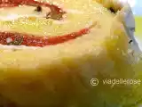 Recette Roulé de genoise au poivron mariné et crème de fromage aux herbe