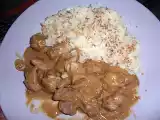 Recette Porc au beurre de cacahuètes et riz au sésame