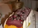 Recette Buche glacée framboise/mangue, brisures de nougatine