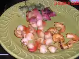 Recette Poêlée de crevettes et saint jacques aux pêches
