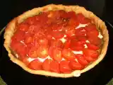 Recette Tarte fine au pesto, aux tomates grappe & au mascarpone