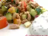 Recette Salade de thon multicolore & sauce yaourt
