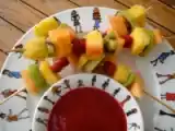 Recette Brochettes de fruits? saucées dans un coulis?
