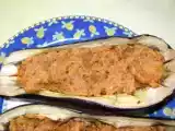 Recette Aubergine farcie au thon à la tomate