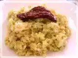 Recette Une recette toute simple : oeufs brouillés au riz et à la tomate séchée