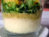 Recette Verrine radis noir, tapenade verte et salade à l'orange