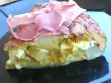 Recette Omelette espagnole farcie au chevre et au jambon de pays+amplettes
