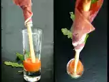 Recette #5 - mini gaspacho de melon et son grissini au jambon